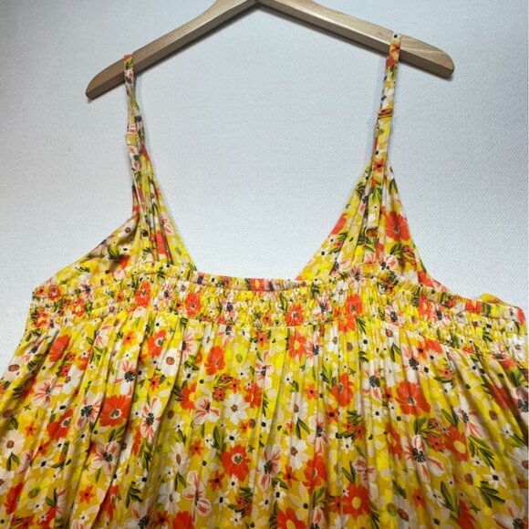 Arizona Jean Co. Womens Floral Midi Maxi Sundress XXL Yellow Asymmetrical Summer - Picture 14 of 16